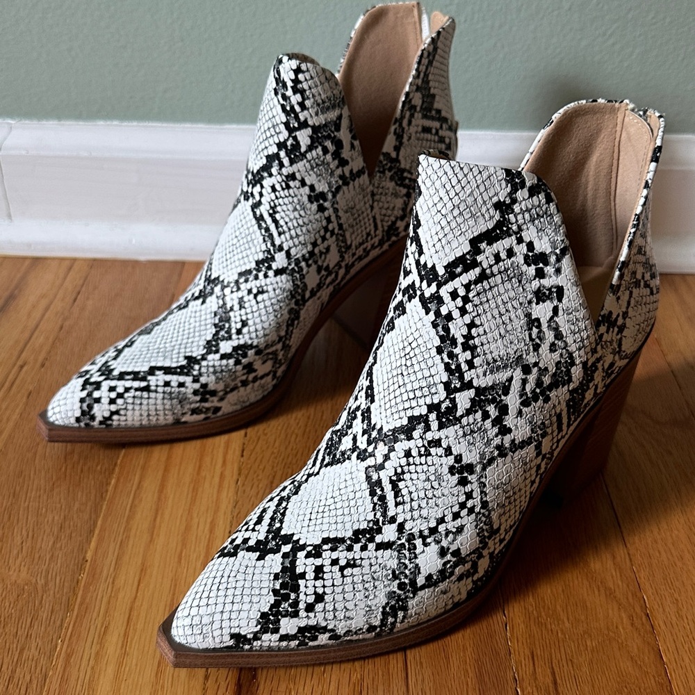 Snake skin booties